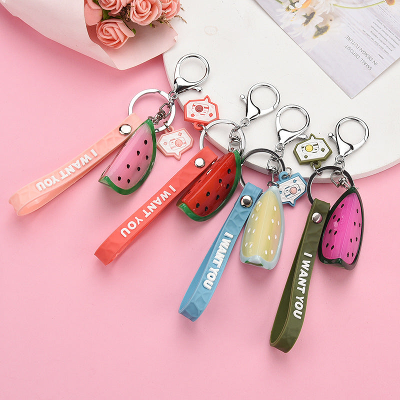 Wholesale Acrylic Luminous Watermelon Creative Keychain